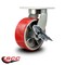 Service Caster 8'' Extra Heavy Duty Red Poly on Cast Iron Wheel Swivel Caster with Brake CRAN-SCC-KP92S830-PUR-RS-SLB - alternate 5